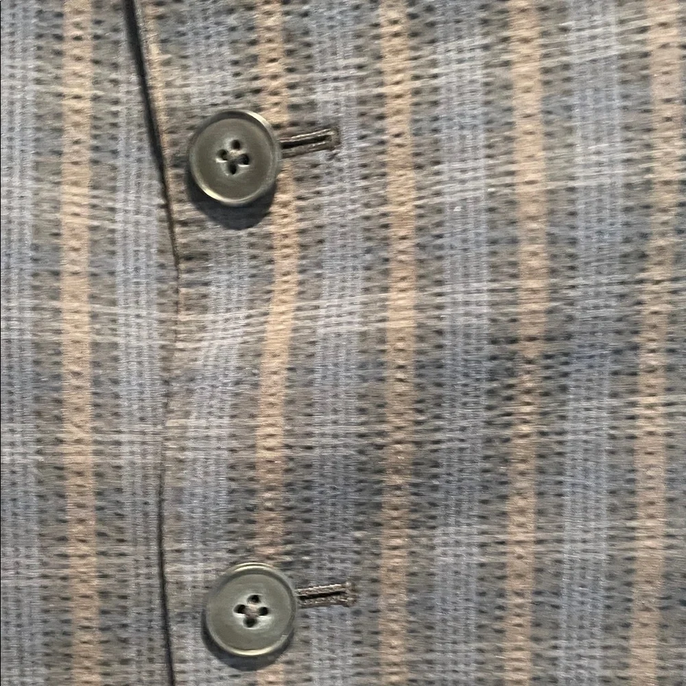 John Varvatos Dark Navy Plaid Sport Double Button 3 Pocket Back Flaps Jacket
